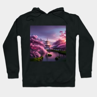 Cherry Blossoms in Japanese Garden Hoodie